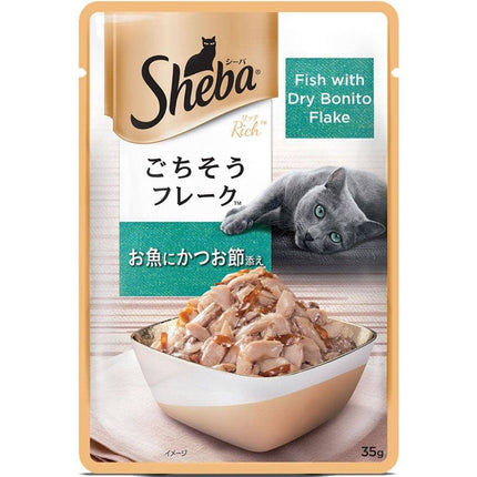 Sheba Fish with Dry Bonito Flake Premium Cat Wet Food- 35gm