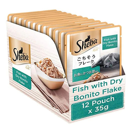 Sheba Fish with Dry Bonito Flake Premium Cat Wet Food- 35gm