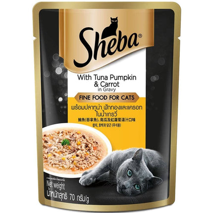 Sheba Tuna Pumpkin & Carrot In Gravy Rich Premium Adult Fine Cat Wet Food- 70gm