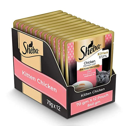 Sheba Chicken Loaf Rich Premium Kitten (2 to 12 Months) Fine Cat Wet Food- 70