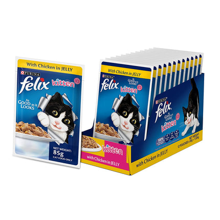 Felix Wet Food for Kittens Complete and Balanced Kitten Food Chicken Flavour