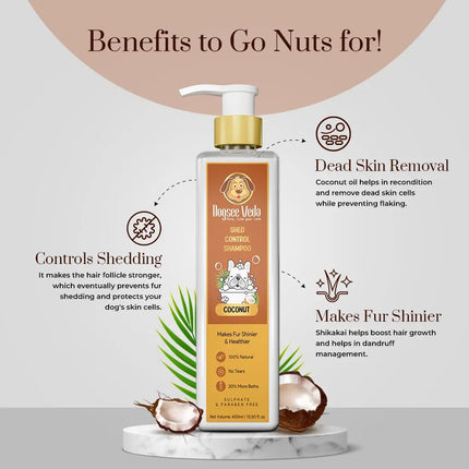 Dogsee Veda Coconut: Shed Control Dog Shampoo
