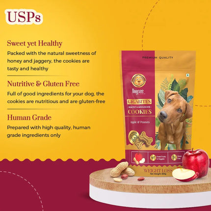 Dogsee Gigabites - Apple and Peanut Cookies for Dogs