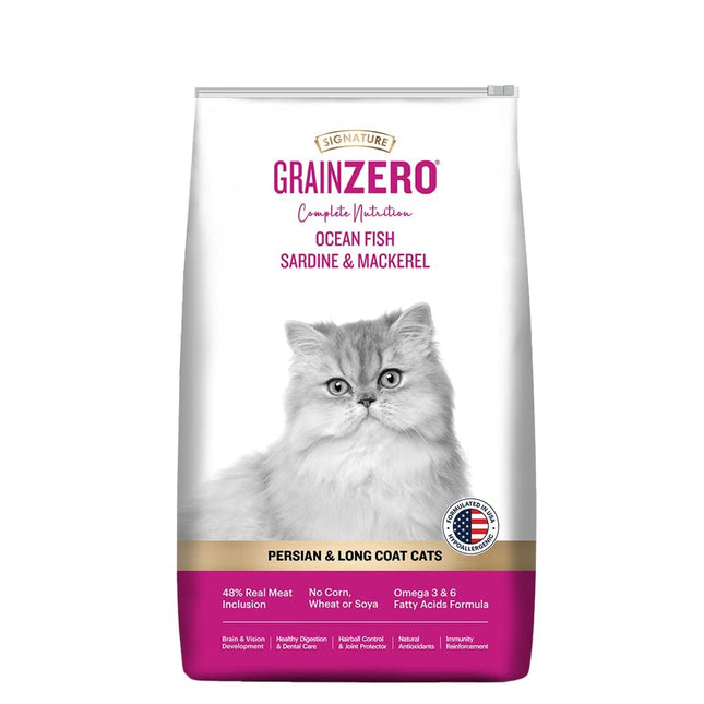 Signature Grain Zero Persian & Long Coat Cat Food - 7 kg - Ocean Fish Sardine & Mackerel