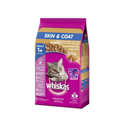 Whiskas Skin & Coat Chicken & Salmon Adult (1+ Years) Cat Dry Food