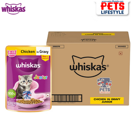 Whiskas Kitten Chicken in Gravy – 85 gm