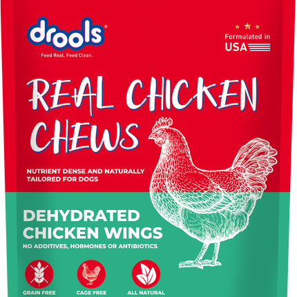 Drools Dog Treats Dehydrated Real Chicken Chews Wings 70g
