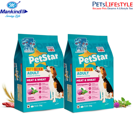 Mankind PetStar Meat & Wheat BUY1GET1FREE Adult Dog Dry Food