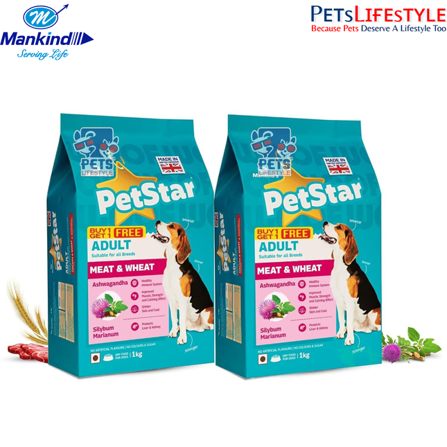 Mankind PetStar Meat & Wheat BUY1GET1FREE Adult Dog Dry Food