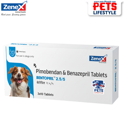 Zenex BENTOPRILM Pimobendan & Benazepril Tablets (2.5/5mg) 30Tablets