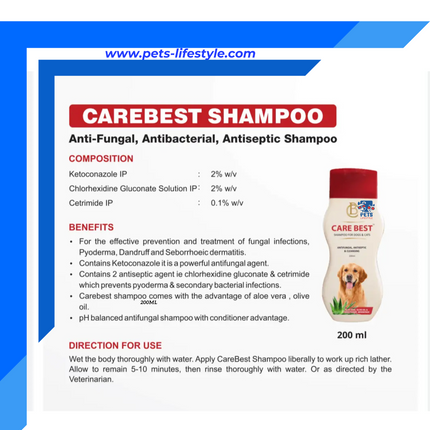 SKY EC Care Best Shampoo For  Cat &  Dog (Anti-Fungal, Antibacterial, Antiseptic Shampoo 200 ml )