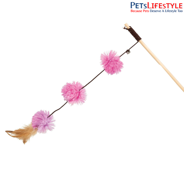 Trixie Playing Rod with Pompom Balls Cat Toy
