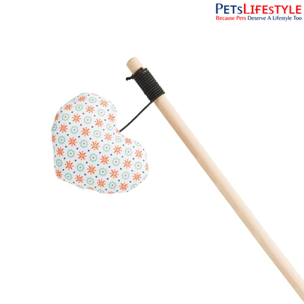 Trixie Playing Rod with Heart Cat Toy (WHITE PRINTED)