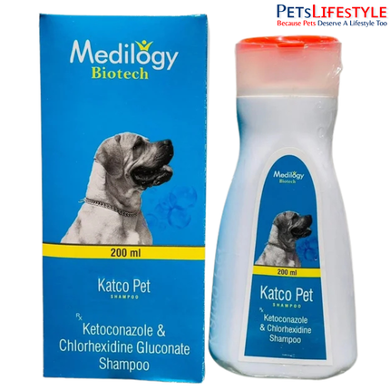 Medilogy Katco Pet Ketoconazole & Chlorhexidine Medicated Shampoo for Dogs & Cats (200 ml)
