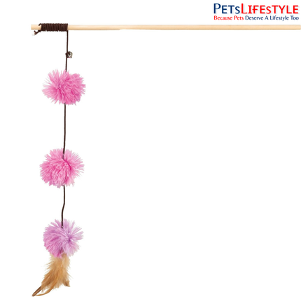 Trixie Playing Rod with Pompom Balls Cat Toy