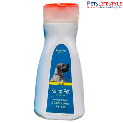Medilogy Katco Pet Ketoconazole & Chlorhexidine Medicated Shampoo for Dogs & Cats (200 ml)