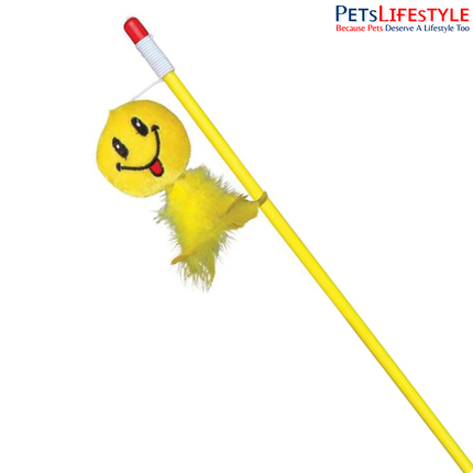 Trixie Playing Rod with Smiley Cat Toy