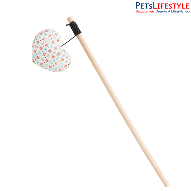 Trixie Playing Rod with Heart Cat Toy (WHITE PRINTED)