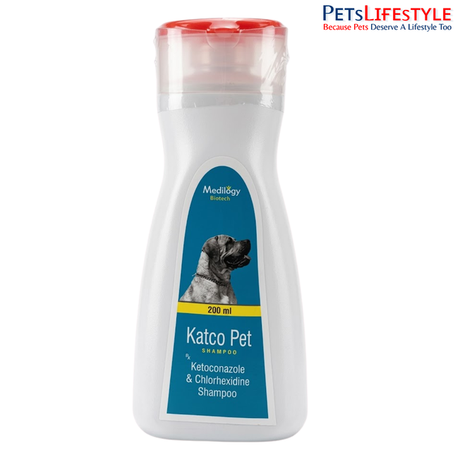 Medilogy Katco Pet Ketoconazole & Chlorhexidine Medicated Shampoo for Dogs & Cats (200 ml)