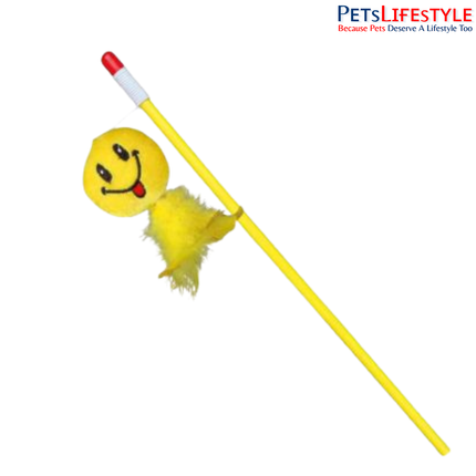 Trixie Playing Rod with Smiley Cat Toy