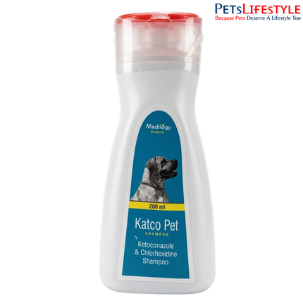 Medilogy Katco Pet Ketoconazole & Chlorhexidine Medicated Shampoo for Dogs & Cats (200 ml)