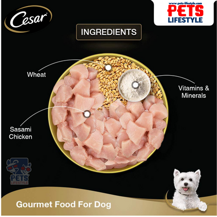 Cesar Gourmet Wet Food for Adult Dogs – Sasami & Vegetables in Jelly