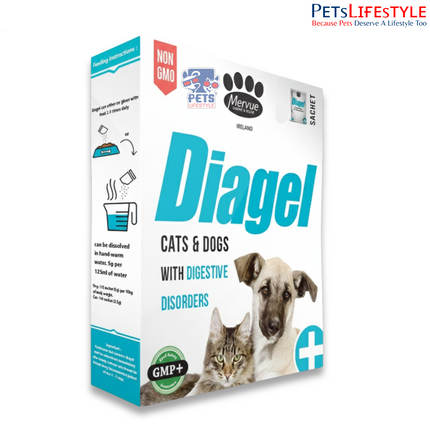 Merveu Diagel | Digestive Health Supplement for Dogs & Cats | Diarrhea & Constipation Support | 4 x 10 g Sachets