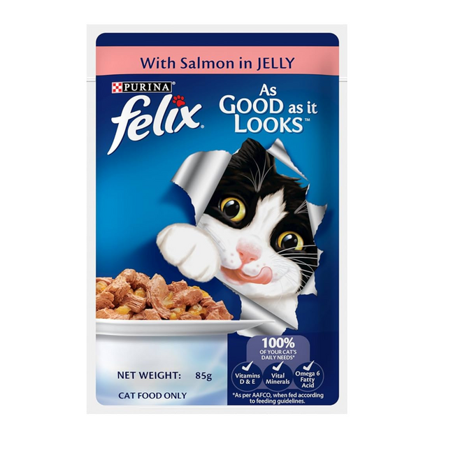 Felix Adult Cats Complete and Balanced Cat Food  Salmon Flavour