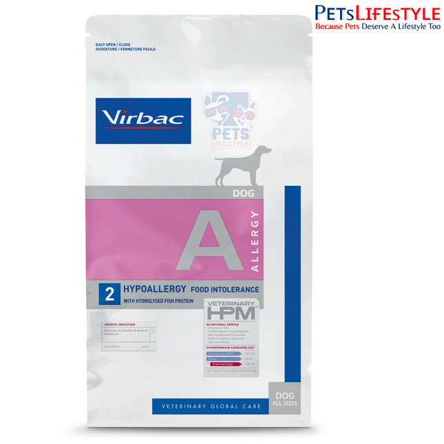 Virbac Veterinary HPM A2 Hypoallergy Dog Food – Hydrolysed Fish Protein Elimination Diet for Food Allergies & Intolerances, 3 kg