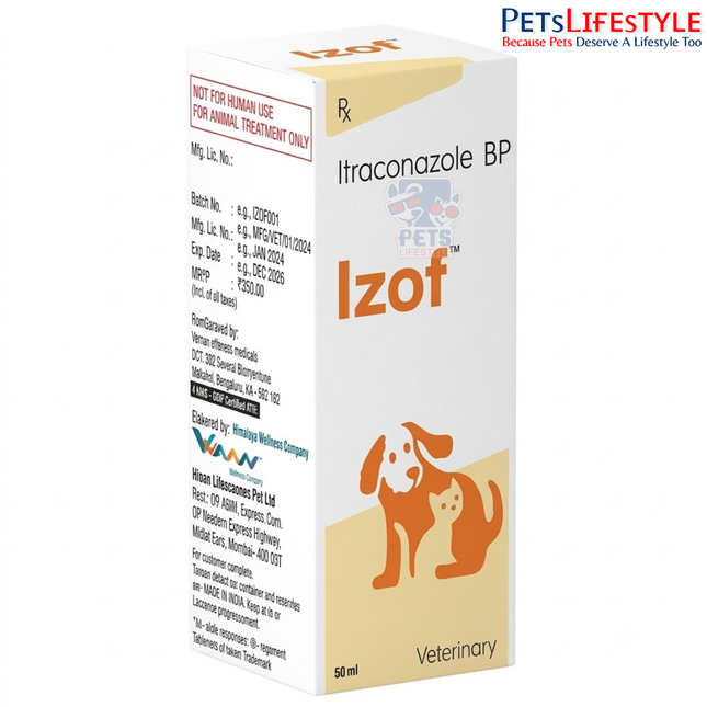 Vvaan Lifescience Izof Syrup 30 ml – Itraconazole Oral Antifungal for Dogs & Cats