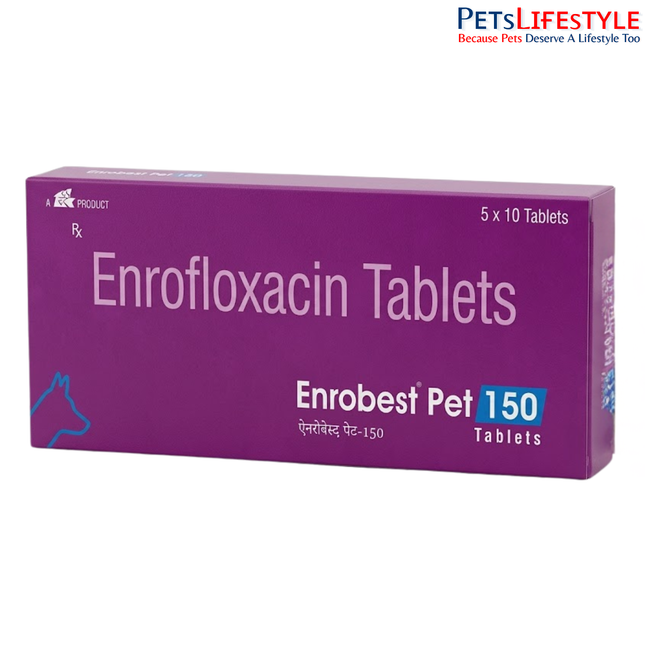TTK Enrobest Pet 150 Tablets for Dogs – Enrofloxacin Broad-Spectrum Veterinary Antibiotic