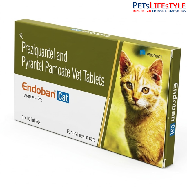 TTK Endoban Cat Dewormer Tablets – Broad Spectrum Dewormer for Cats & Kittens (10 Tablets)