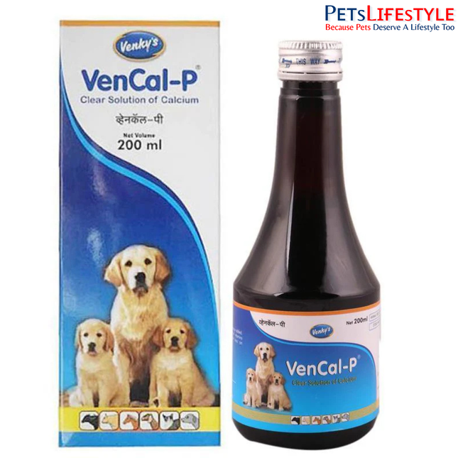 Venkys Vencal P Syrup Calcium Supplement for Dogs 200ml