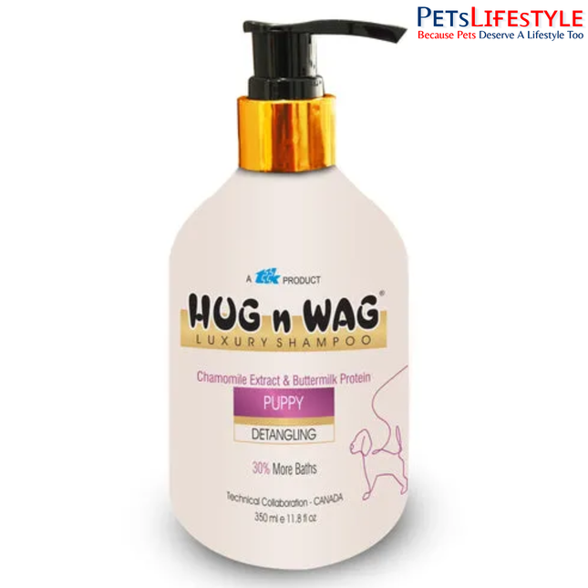 HUG n WAG Luxury Puppy Shampoo for Dogs – Gentle Detangling Shampoo for Sensitive Puppy Skin