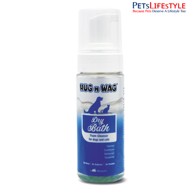 HUG n WAG Dry Bath Foam Cleanser for Dogs & Cats – Waterless Grooming & Freshness Care