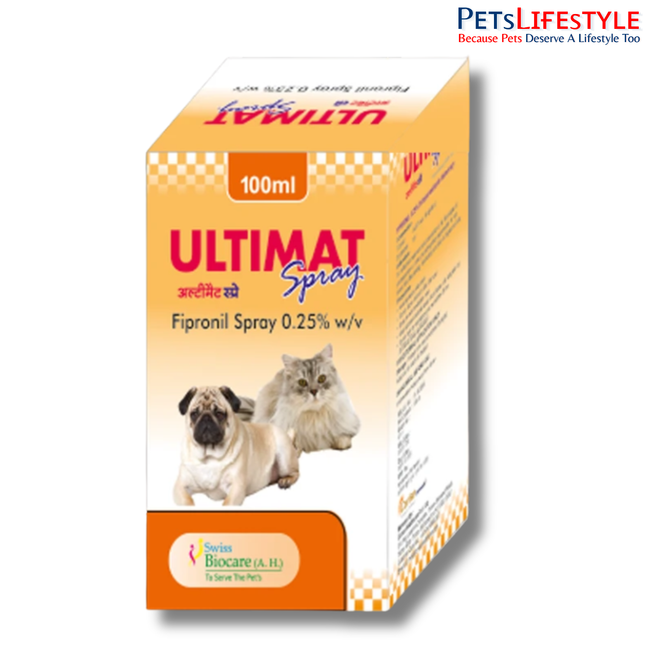 Ultimat Spray for Dogs & Cats (Fipronil 0.25% w/v) | Tick & Flea Control Spray