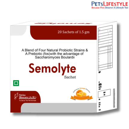 Semolyte (oral powder) Probiotic Sachets for Dogs & Cats | Gut Health & Electrolyte Support (20 Sachets))