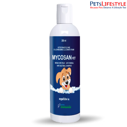 Mycosan Vet Shampoo for Dogs & Cats – Antifungal, Antibacterial & Anti-Dandruff Medicated Shampoo