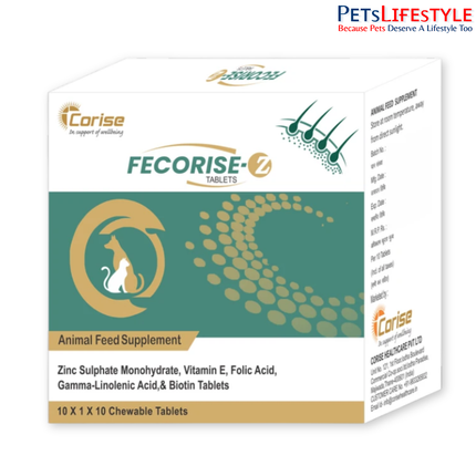 Fecorise-Z Skin & Coat Supplement Chewable Tablets for Dogs & Cats | Hair Loss & Skin Health Support