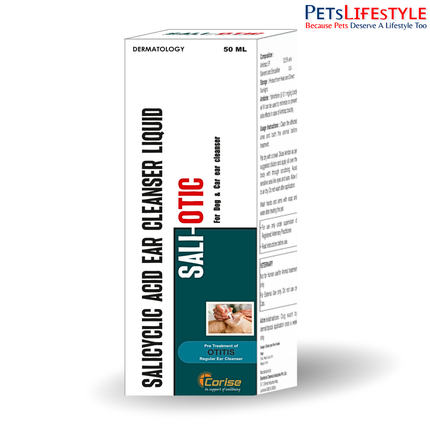 Saliotic Ear Cleanser for Dogs and Cats ( Salicylic Acid 0.20% w/v and Phenoxyethanol 0.30% w/v)