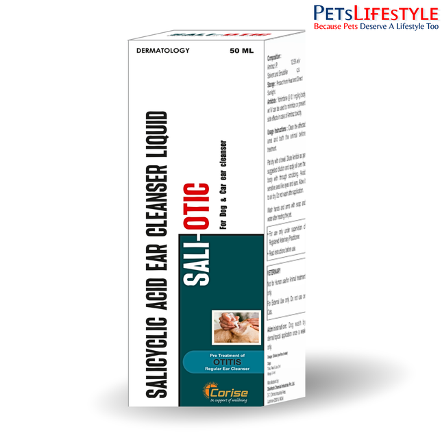 Saliotic Ear Cleanser for Dogs and Cats ( Salicylic Acid 0.20% w/v and Phenoxyethanol 0.30% w/v)