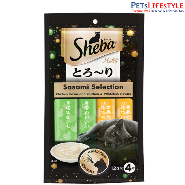 Sheba Chicken & Chicken Whitefish Sasami Selection Melty Premium Cat Treats- 48gm