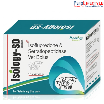ISOLOGY-SD Bolus – Isoflupredone 10 mg & Serratiopeptidase 25 mg Vet Bolus