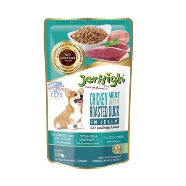 Jerhigh Chicken Meat with Roasted Duck in Jelly Dog Food
