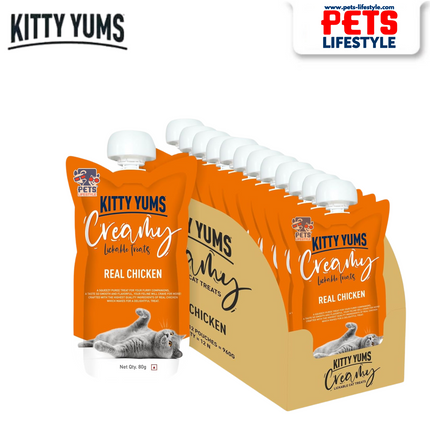 Kitty Yums Lickable Chicken Creamy Treat for Cats