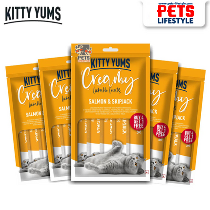 Kitty Yums Salmon & Skipjack Creamy Cat Treats