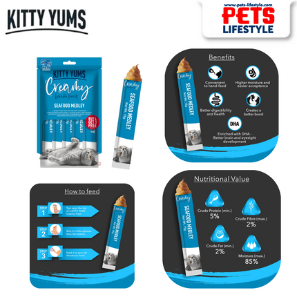 Kitty Yums Seafood Medley Creamy Cat Treat