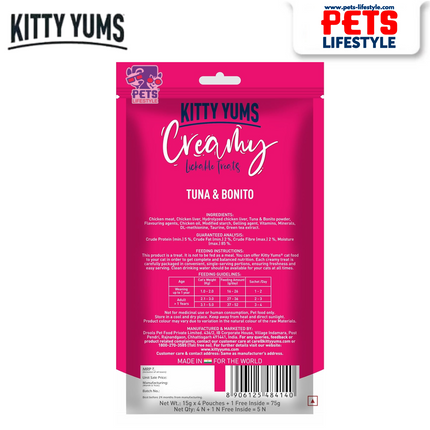Kitty Yums Tuna & Bonito Creamy Cat Treats
