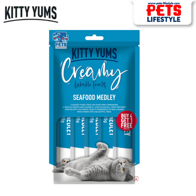 Kitty Yums Seafood Medley Creamy Cat Treat