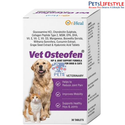 Oriheal Vet Osteofen Joint Care Tablets for Dogs & Cats | Advanced Hip, Cartilage & Mobility Support